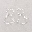 METAL DOUBLE HEART EARRINGs