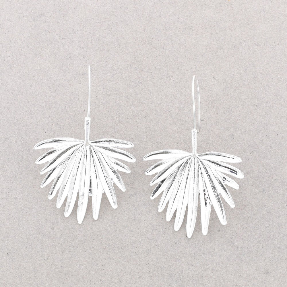 Leaf Metal Long Earrings