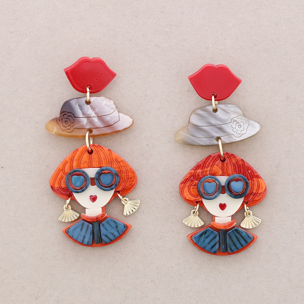 Resin Lady Earrings