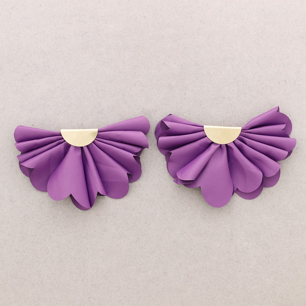 Fabric Fan Shaped Earrings