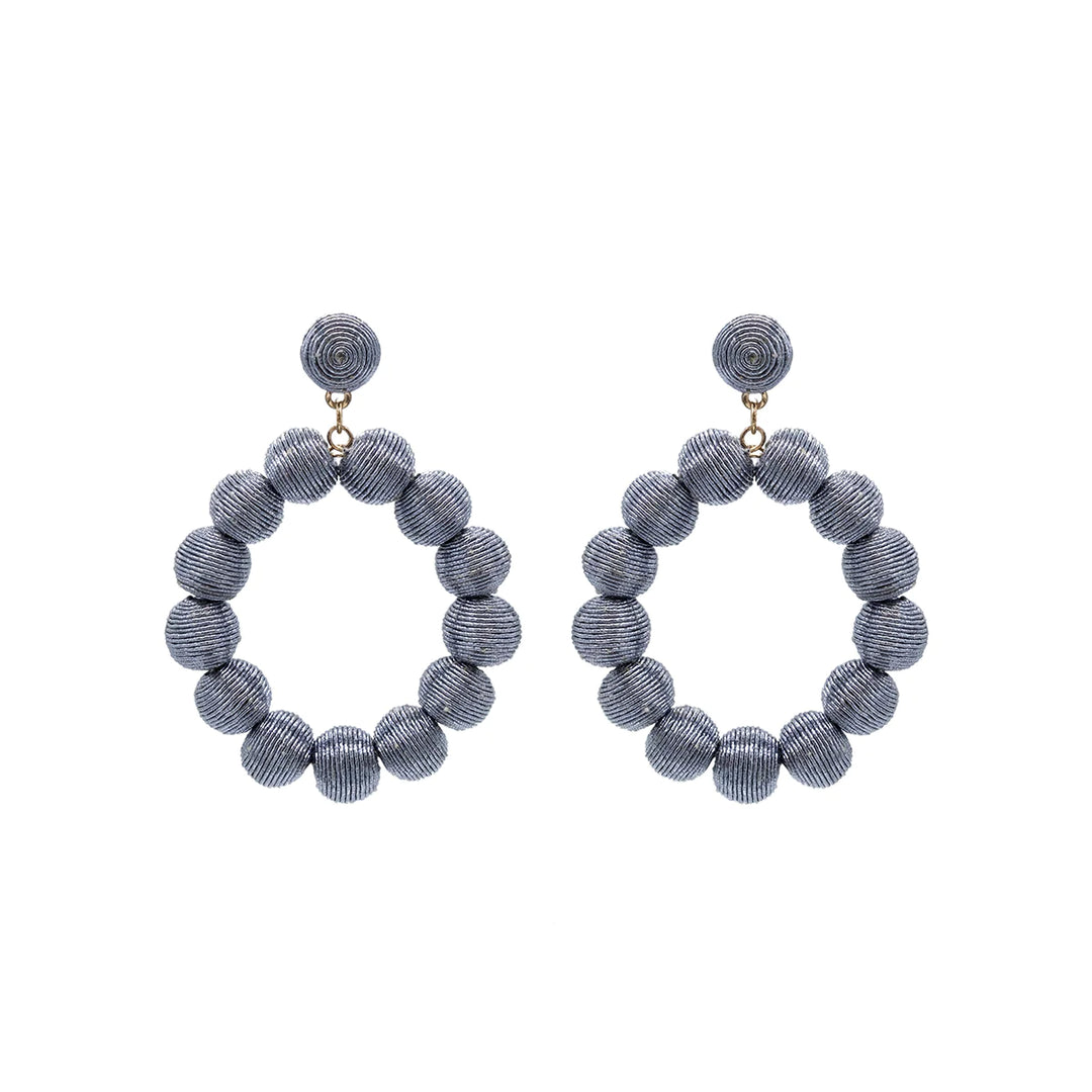 Hematite Woven Oval Earrings - Vz Collection