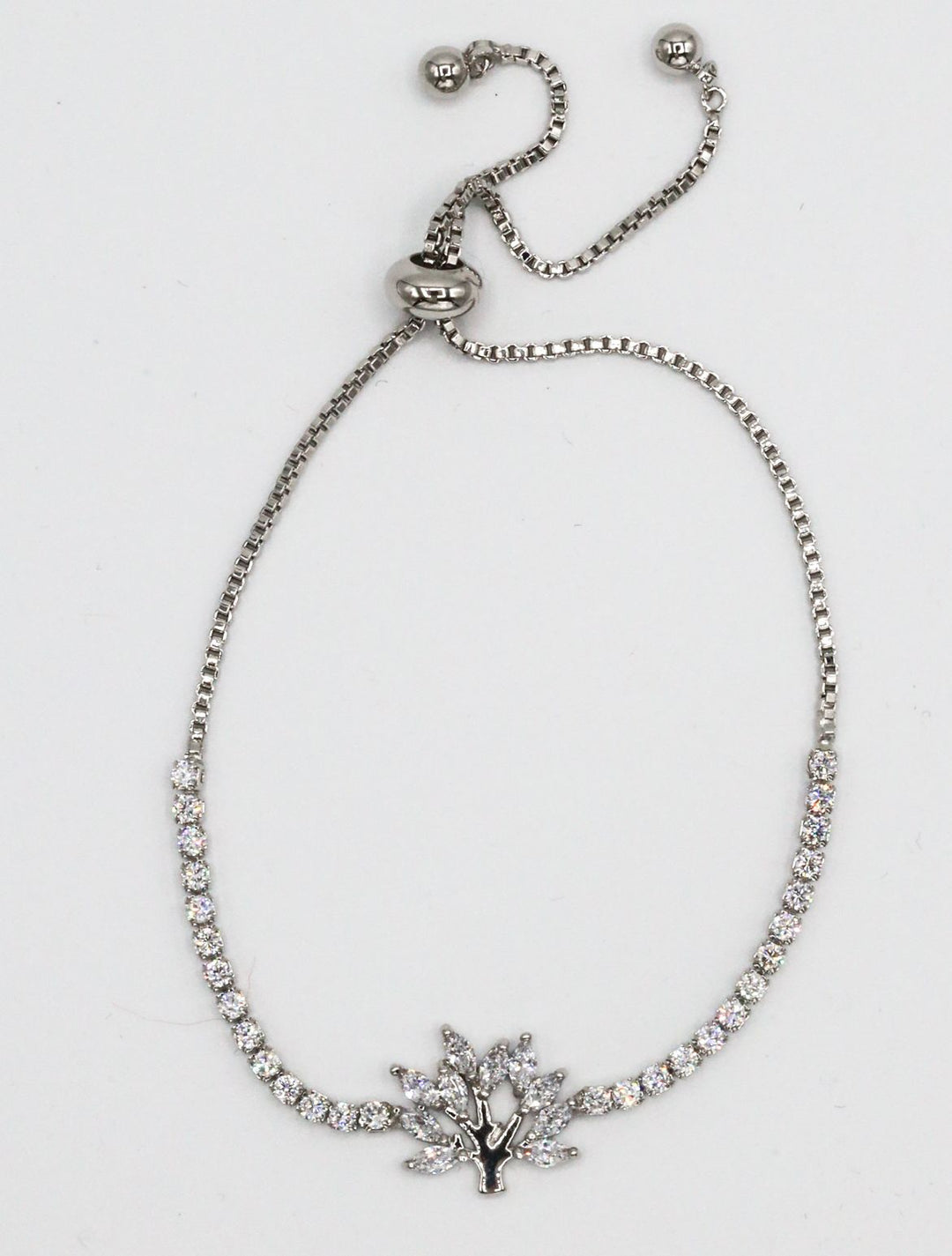 Cubic Zirconia Set on Tree of Life Slider Bracelet - Vz Collection