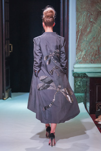 Grey Dragonfly Silk Jacket - Vz Collection