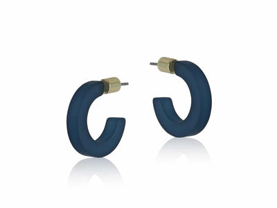 Chunky Resin Hoop Earrings in Blue - Vz Collection
