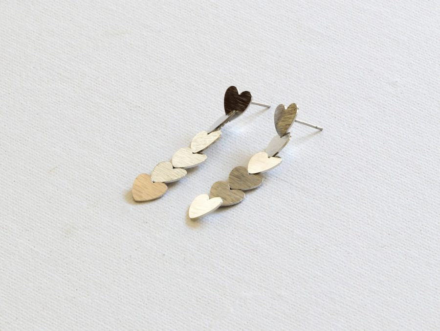 Petal Strand of Hearts Drop Earrings - Vz Collection