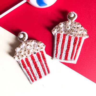 Popcorn Hand Embroidered Earrings - Vz Collection