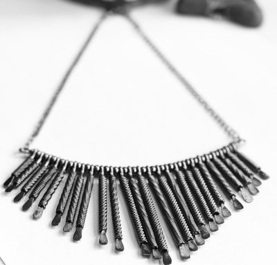 Contemporary Spring Wire Necklace - Vz Collection