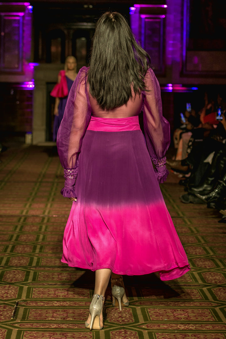 Ombré Crepe Silk Dress - Vz Collection