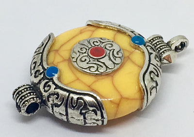 Tibetan Yellow Stone Pendant - Vz Collection