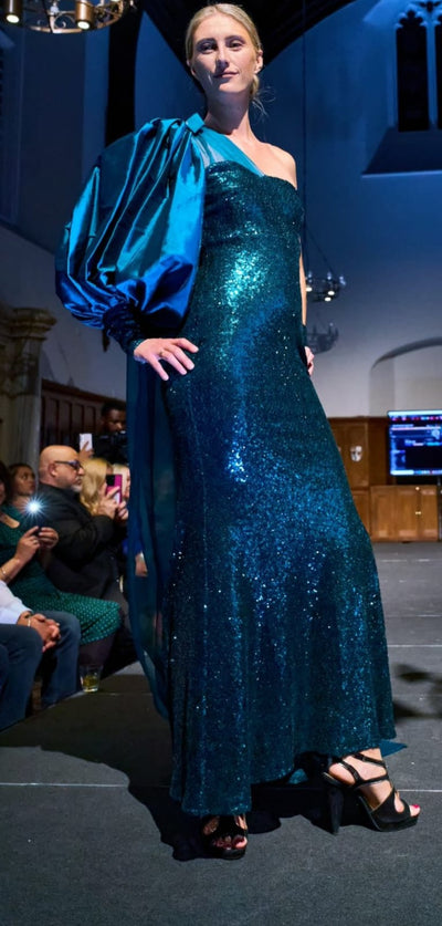 Statement Ball Gown in Teal - Vz Collection