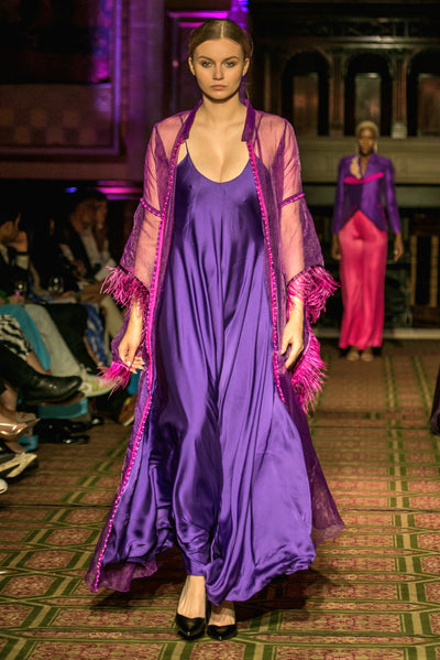 Purple Satin Silk Dress - Vz Collection