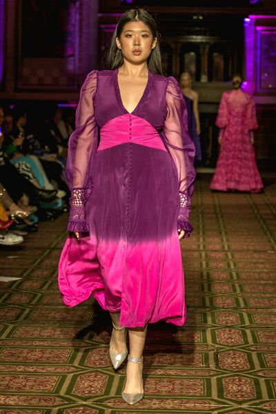 Ombré Crepe Silk Dress - Vz Collection