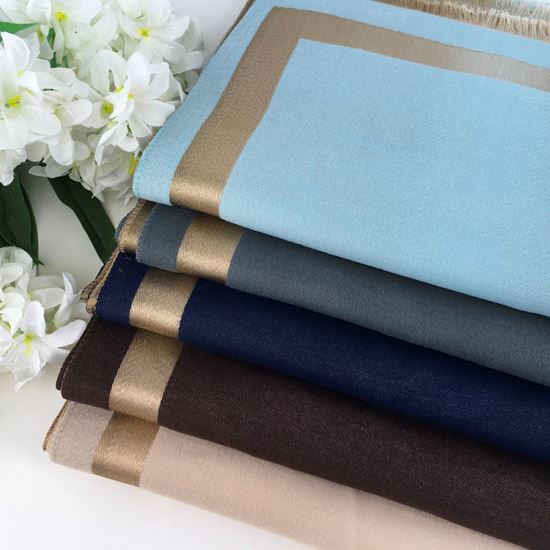Reversible Super Soft Scarf With Gold Edging - Vz Collection
