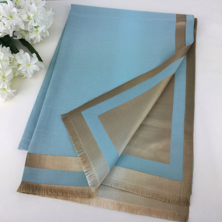 Reversible Super Soft Scarf With Gold Edging - Vz Collection
