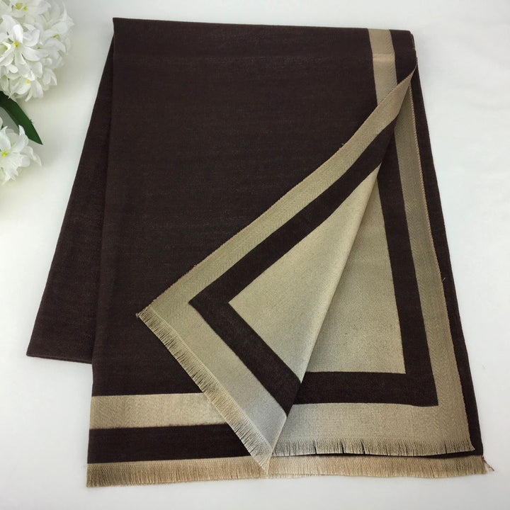 Reversible Super Soft Scarf With Gold Edging - Vz Collection