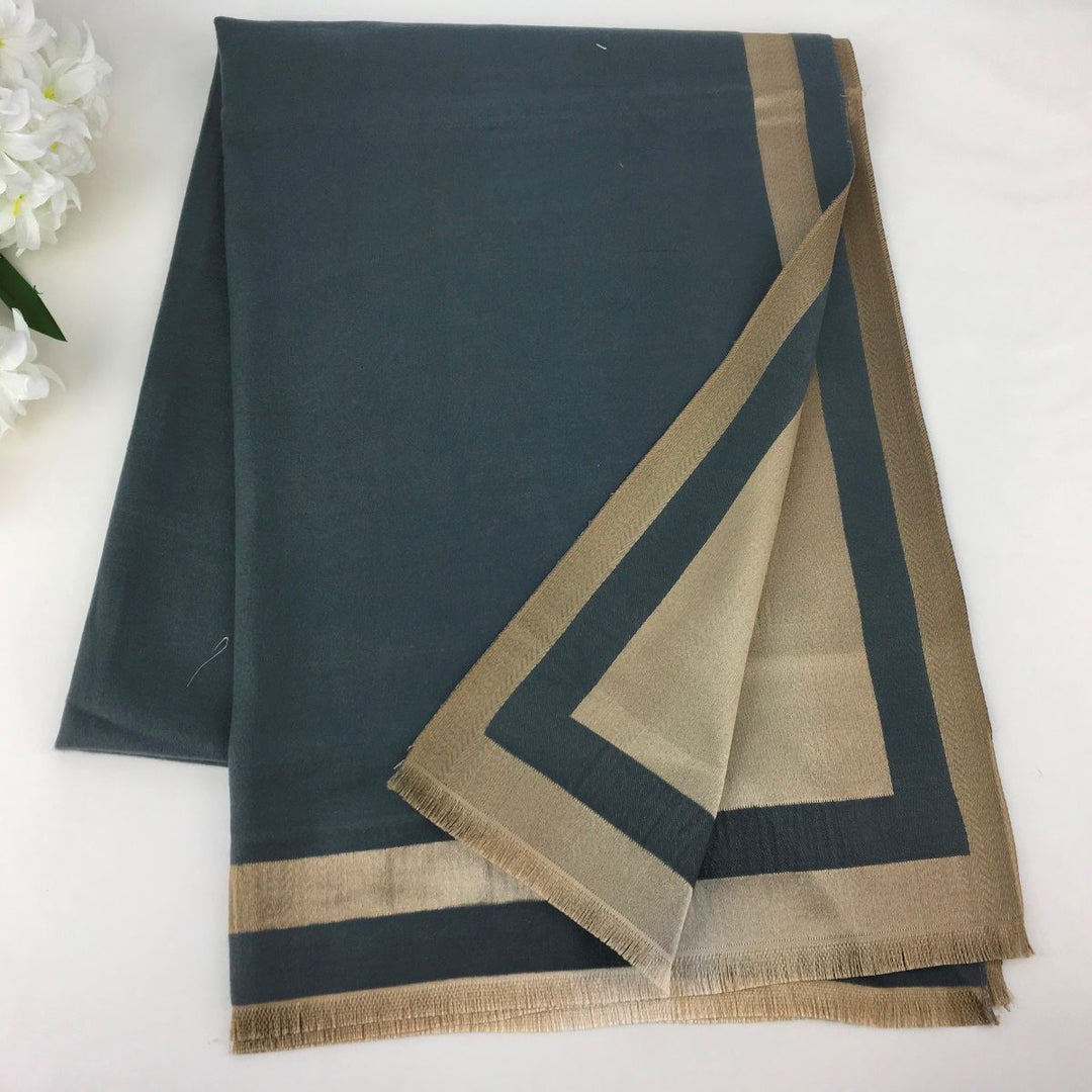 Reversible Super Soft Scarf With Gold Edging - Vz Collection