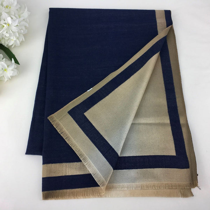 Reversible Super Soft Scarf With Gold Edging - Vz Collection