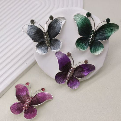 Enamelled Butterfly Magnetic Brooch - Vz Collection