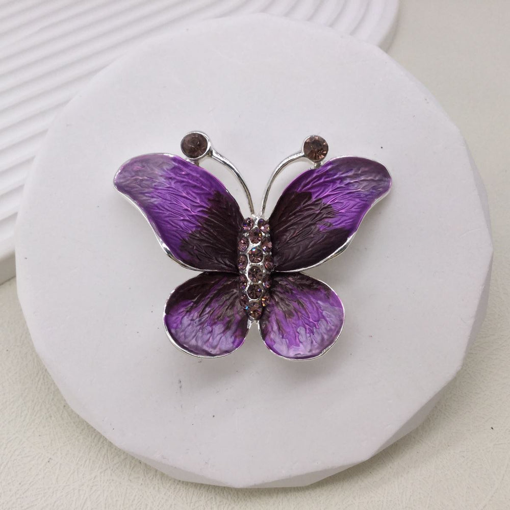 Enamelled Butterfly Magnetic Brooch - Vz Collection