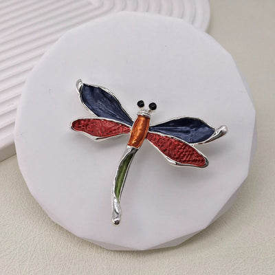 Enamelled Dragonfly Magnetic Brooch - Vz Collection