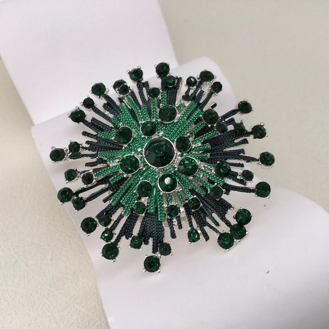 Enamelled Sparkling Magnetic Brooch - Vz Collection