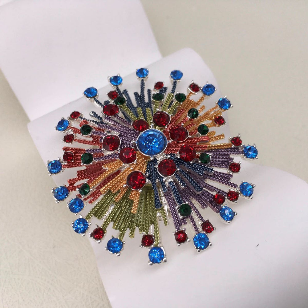 Enamelled Sparkling Magnetic Brooch - Vz Collection