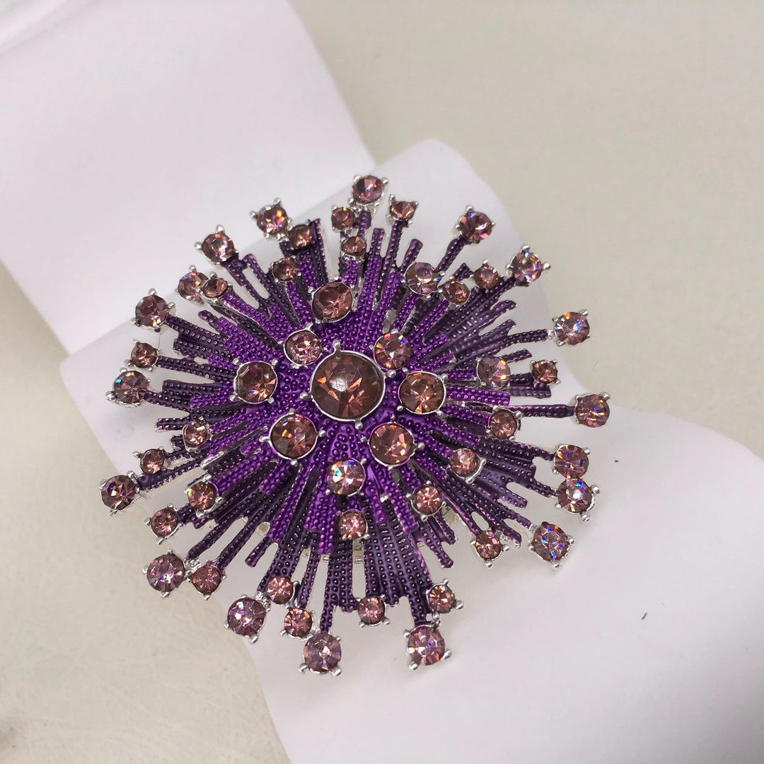 Enamelled Sparkling Magnetic Brooch - Vz Collection