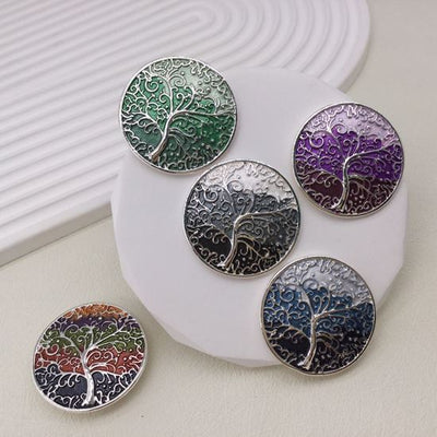 Enamelled Tree of Life Magnetic Brooch - Vz Collection