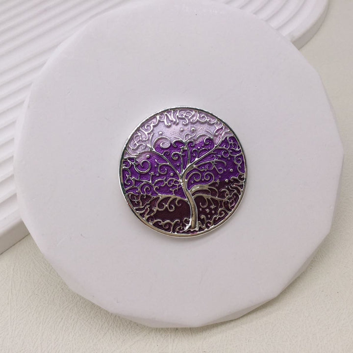 Enamelled Tree of Life Magnetic Brooch - Vz Collection