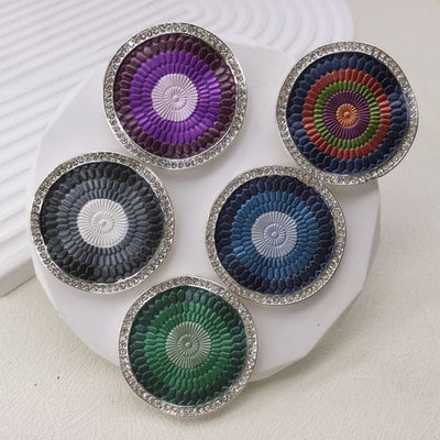 Enamelled Sparkling Shield Magnetic Brooch - Vz Collection