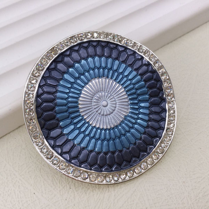 Enamelled Sparkling Shield Magnetic Brooch - Vz Collection