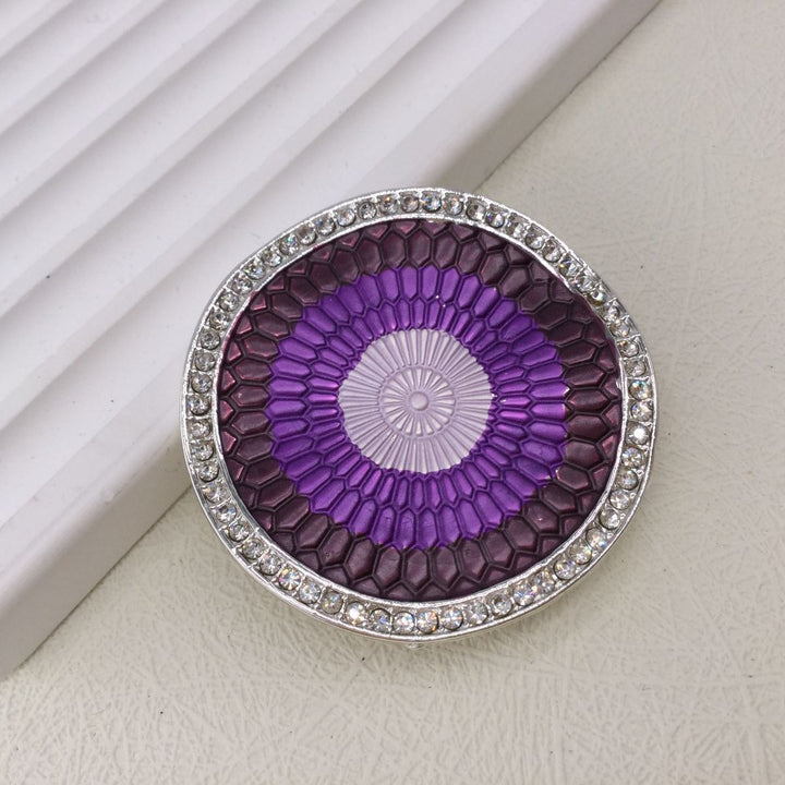 Enamelled Sparkling Shield Magnetic Brooch - Vz Collection