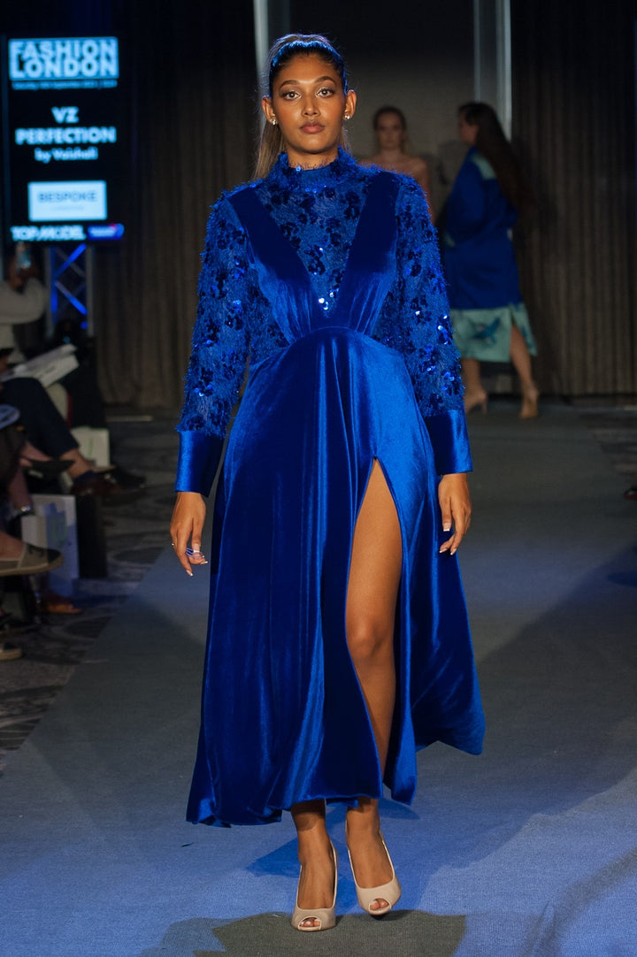 Feather and Velvet Dress
