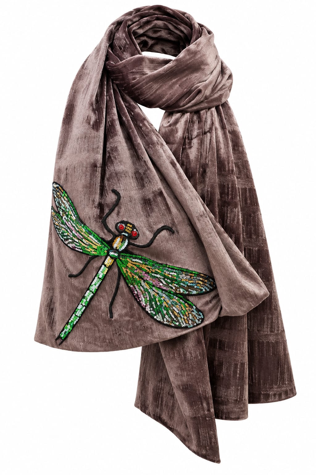Dragonfly Velvet Scarf - Vz Collection