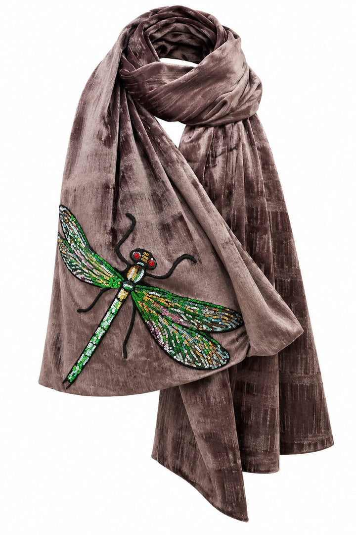 Dragonfly Velvet Scarf - Vz Collection