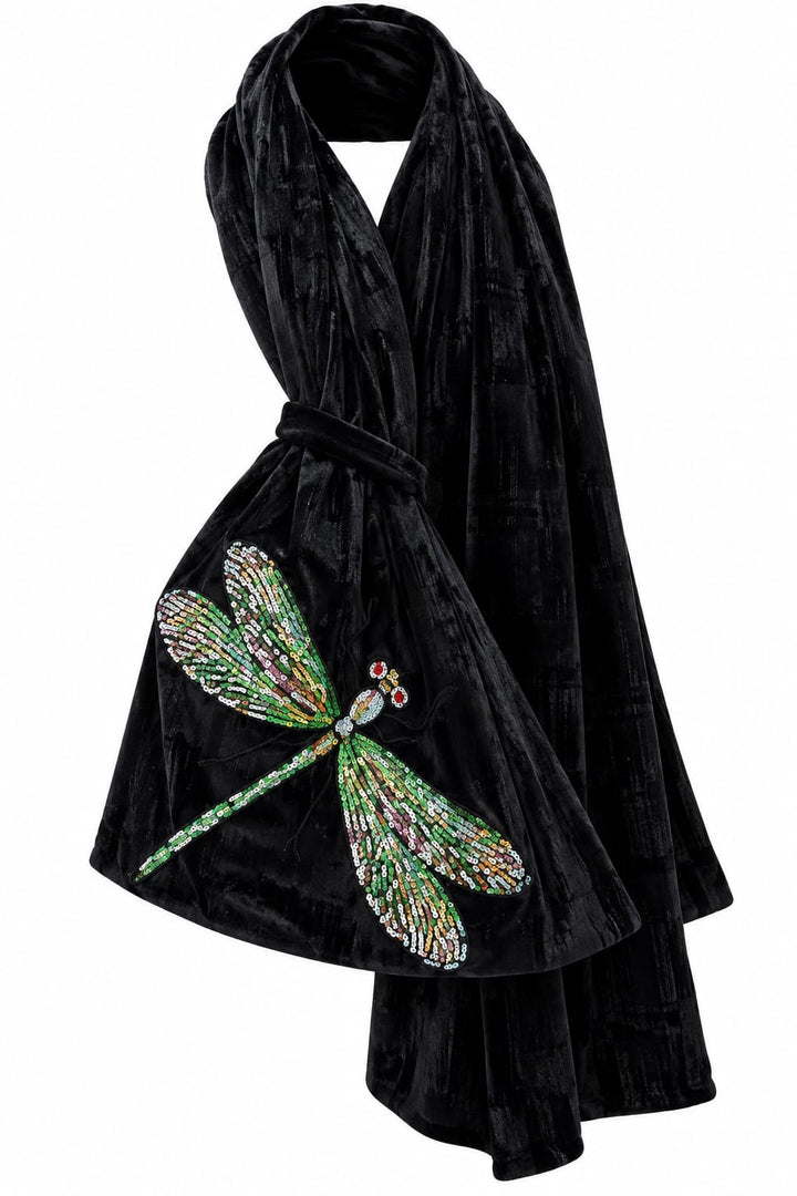 Dragonfly Velvet Scarf - Vz Collection