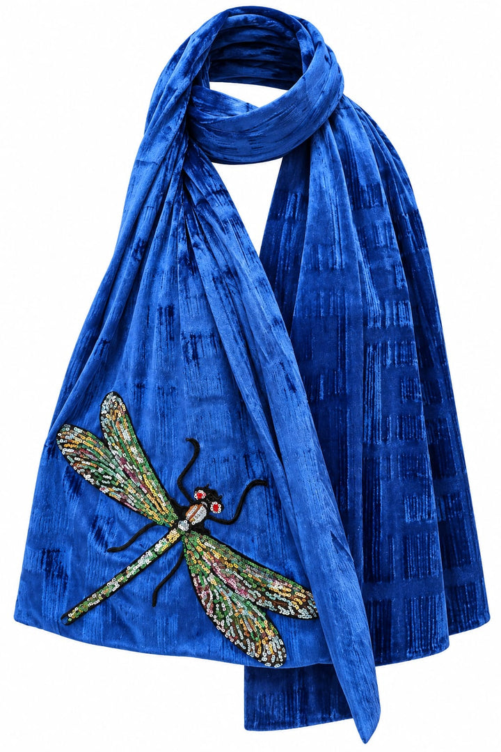 Dragonfly Velvet Scarf - Vz Collection