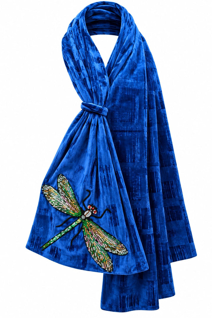 Dragonfly Velvet Scarf - Vz Collection
