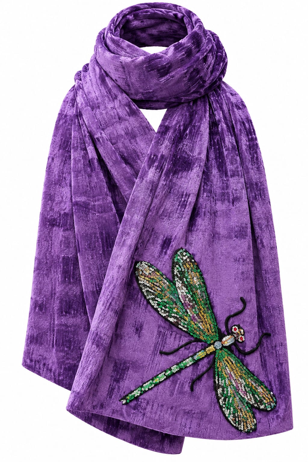 Dragonfly Velvet Scarf - Vz Collection