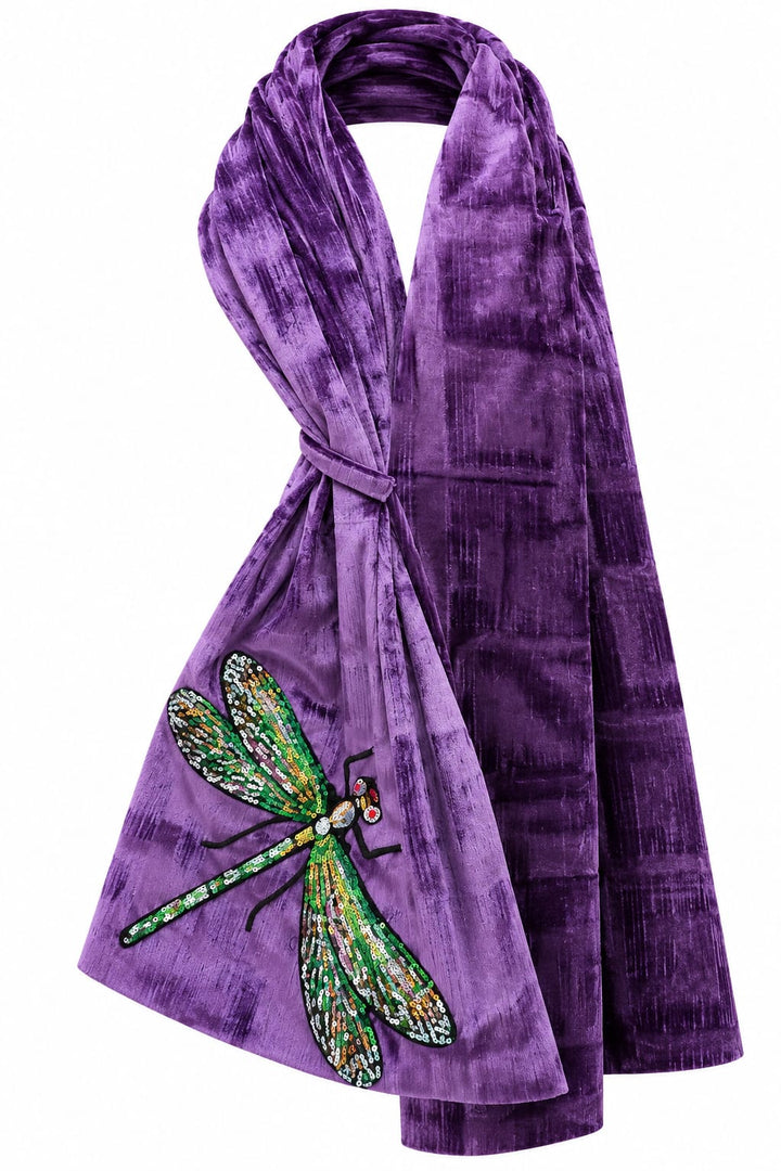 Dragonfly Velvet Scarf - Vz Collection