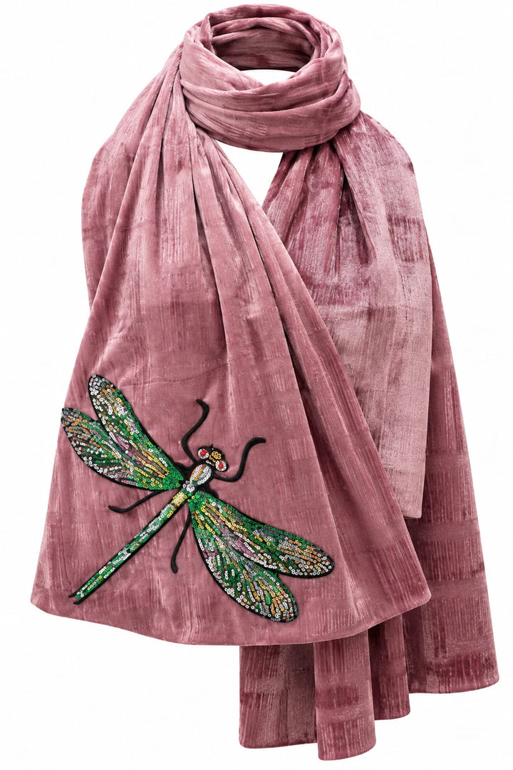 Dragonfly Velvet Scarf - Vz Collection