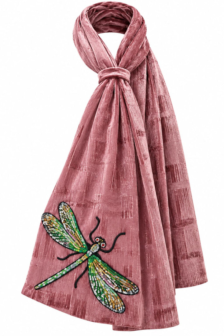 Dragonfly Velvet Scarf - Vz Collection