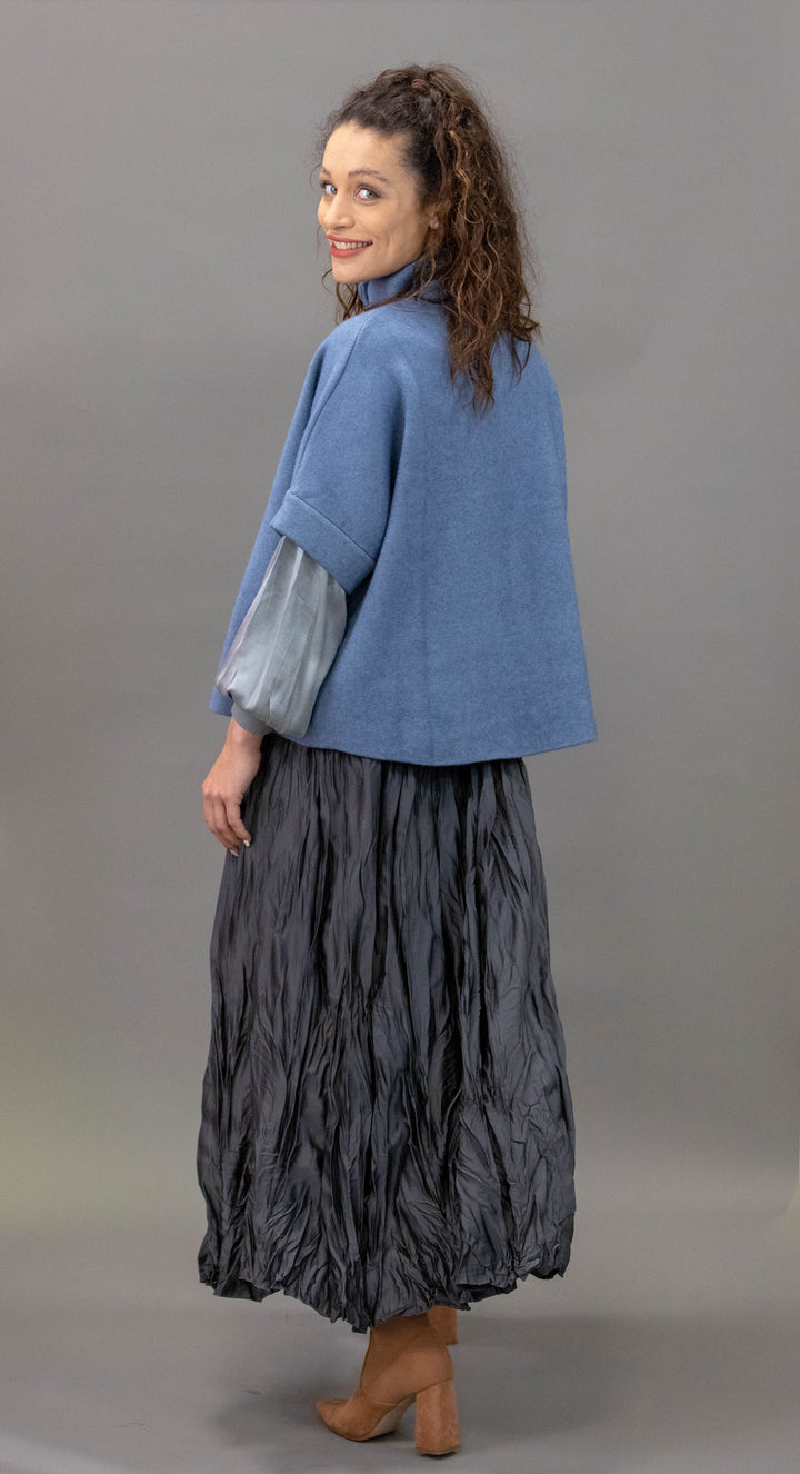 Wrinkled Satin Skirt