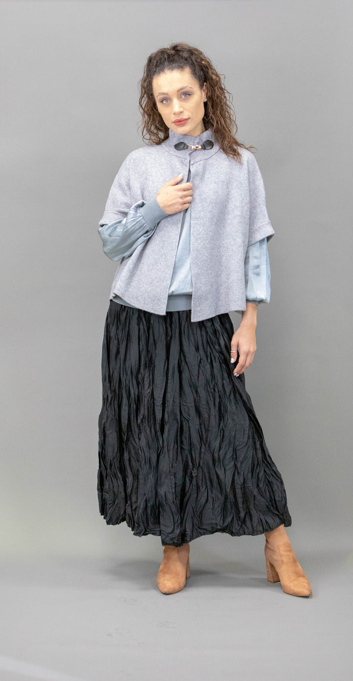 Wrinkled Satin Skirt