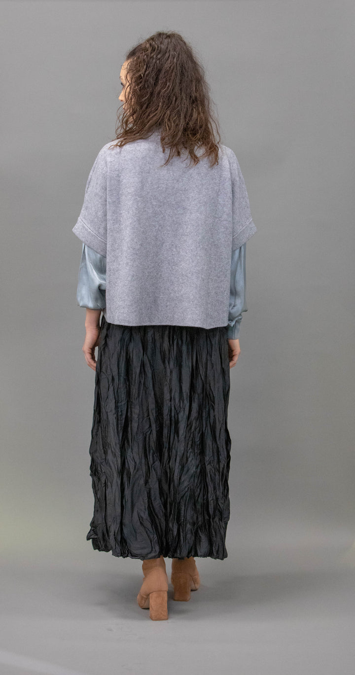 Wrinkled Satin Skirt