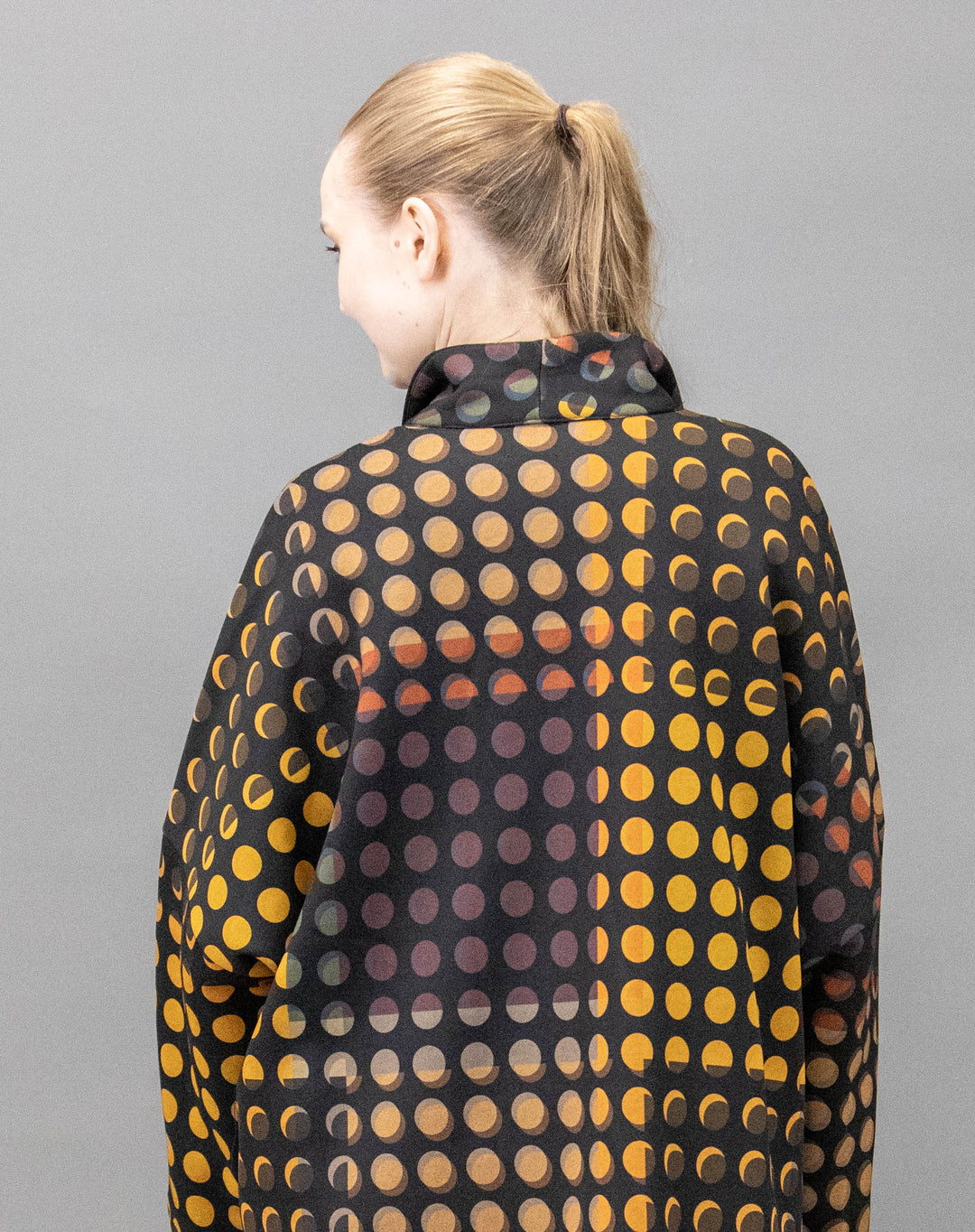 Long Black Abstract Print Jacket