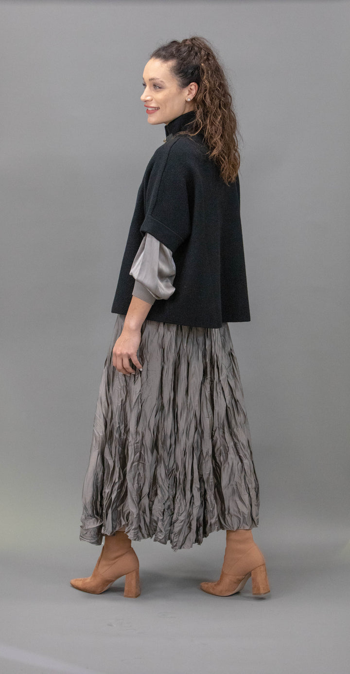 Wrinkled Satin Skirt