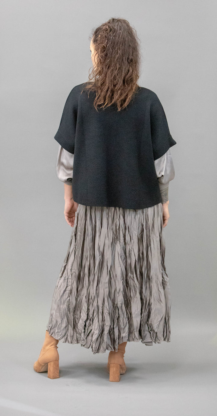 Wrinkled Satin Skirt