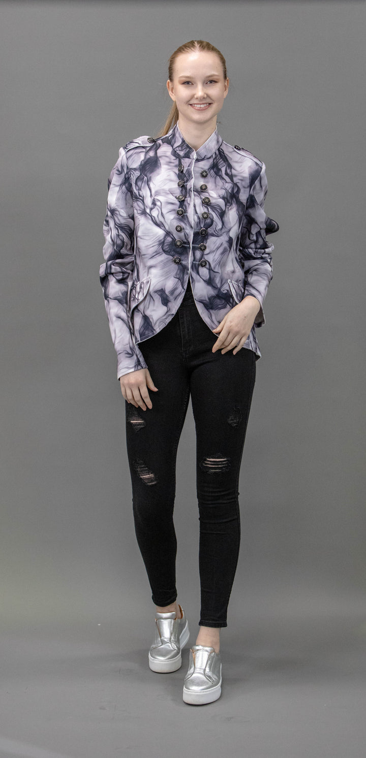 Military Style Jacket in Scuba Fabric