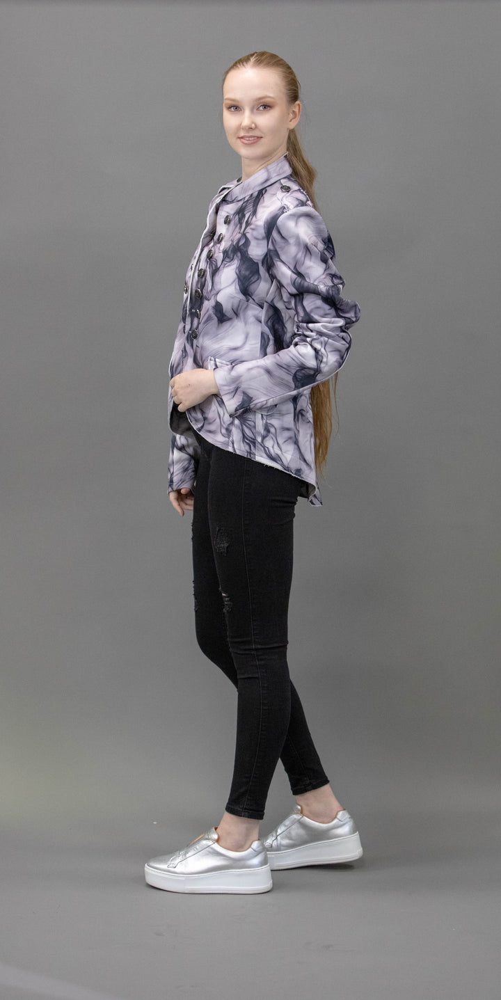 Military Style Jacket in Scuba Fabric